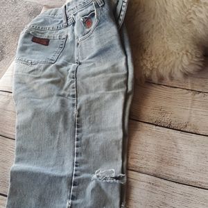 Vtg Distressed Cowgirl Jeans 7 (28 ) x 36  X Long